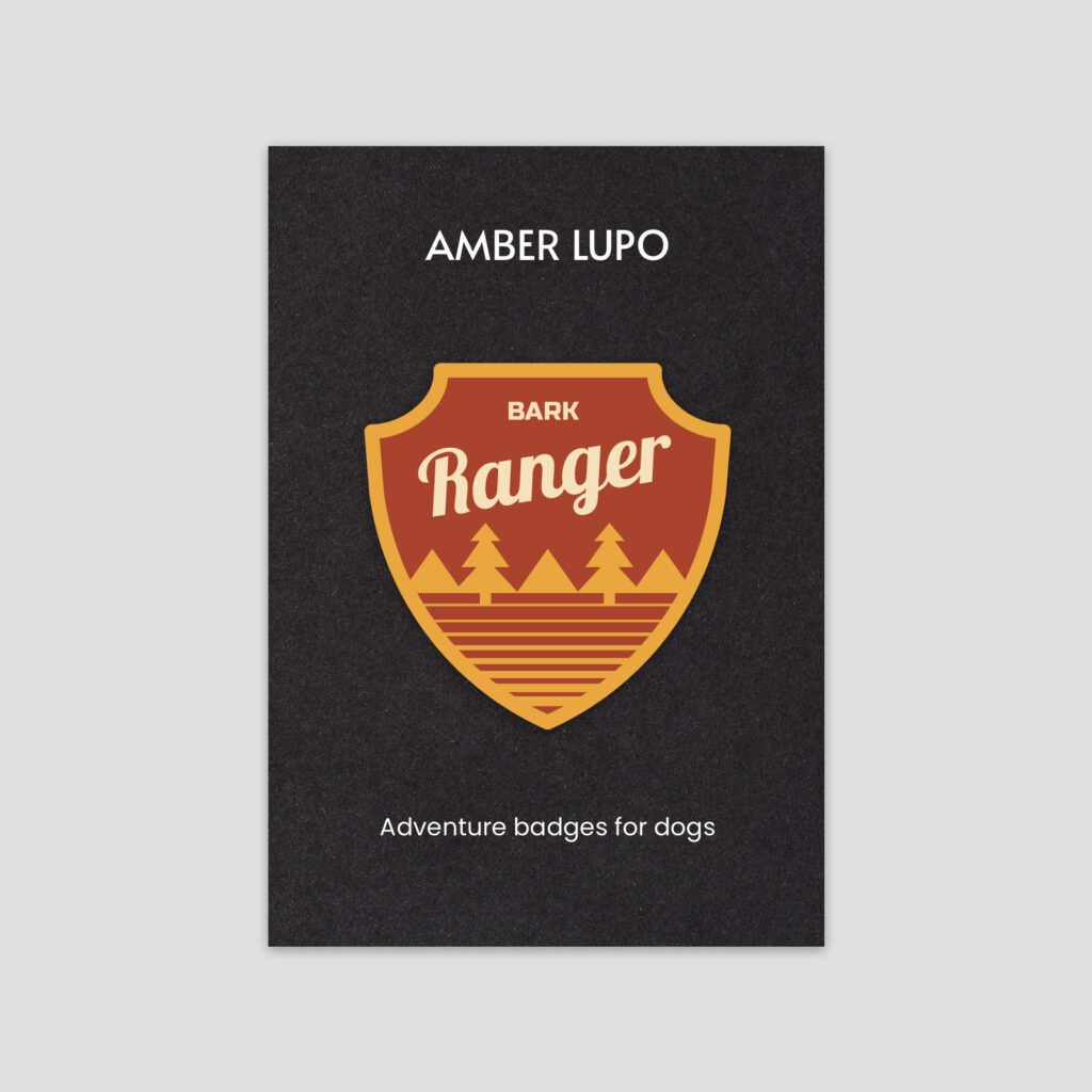 Bark Ranger | Iron-On Dog Adventure Badge For Dog Bandana | Amber Lupo