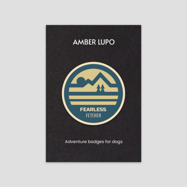 Fearless Fetcher | Iron-On Dog Adventure Badge For Dog Bandana | Amber Lupo