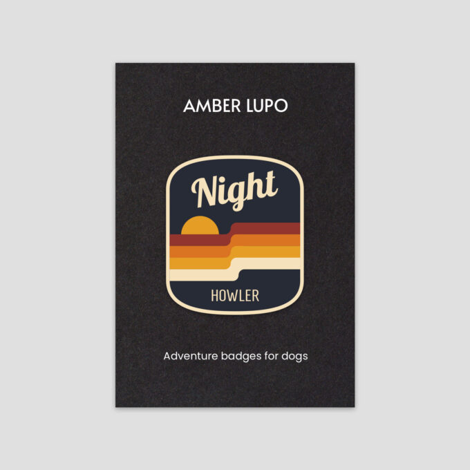 Night Howler | Iron-On Dog Adventure Badge For Dog Bandana | Amber Lupo