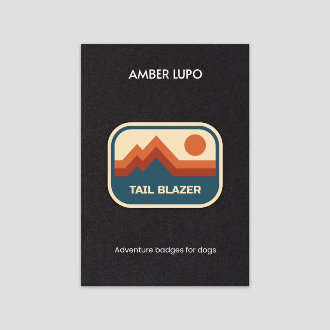 Tail Blazer | Iron-On Dog Adventure Badge For Dog Bandana | Amber Lupo