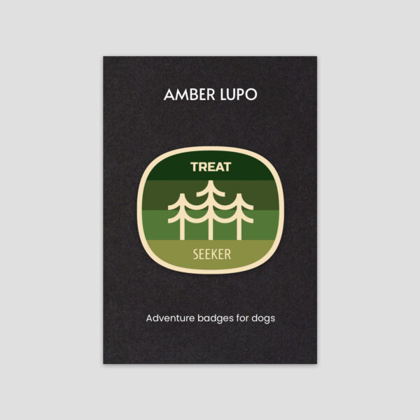 Treat Seeker | Iron-On Dog Adventure Badge For Dog Bandana | Amber Lupo