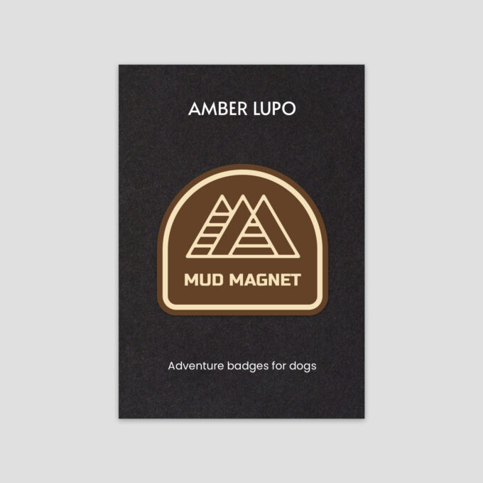 Mud Magnet | Iron-On Dog Adventure Badge For Dog Bandana | Amber Lupo